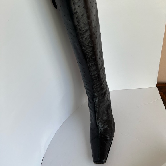 Giuseppe Zanotti Genuine Ostrich Boots -Silver heel - Black - Picture 6 of 17